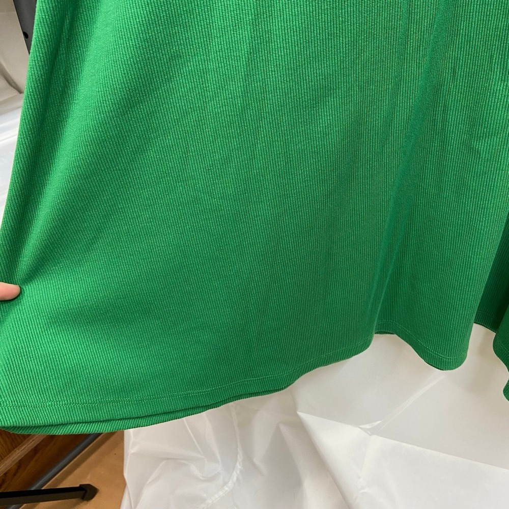 Who What Wear women's green high neck sleeveless ribbed flowy midi stretch dress - Picture 3 of 9